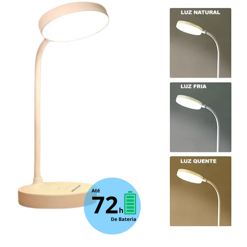 Luminária de Mesa LED Recarregável