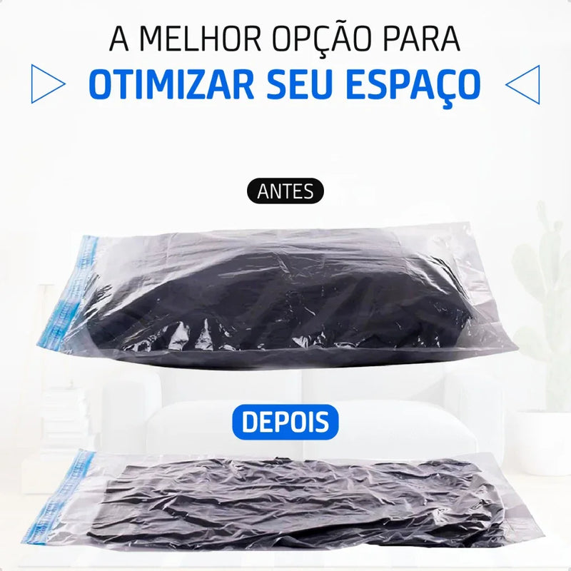 Kit 5 Sacos a Vácuo para Roupas com Bomba Manual 
