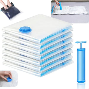 Kit 5 Sacos a Vácuo para Roupas com Bomba Manual 